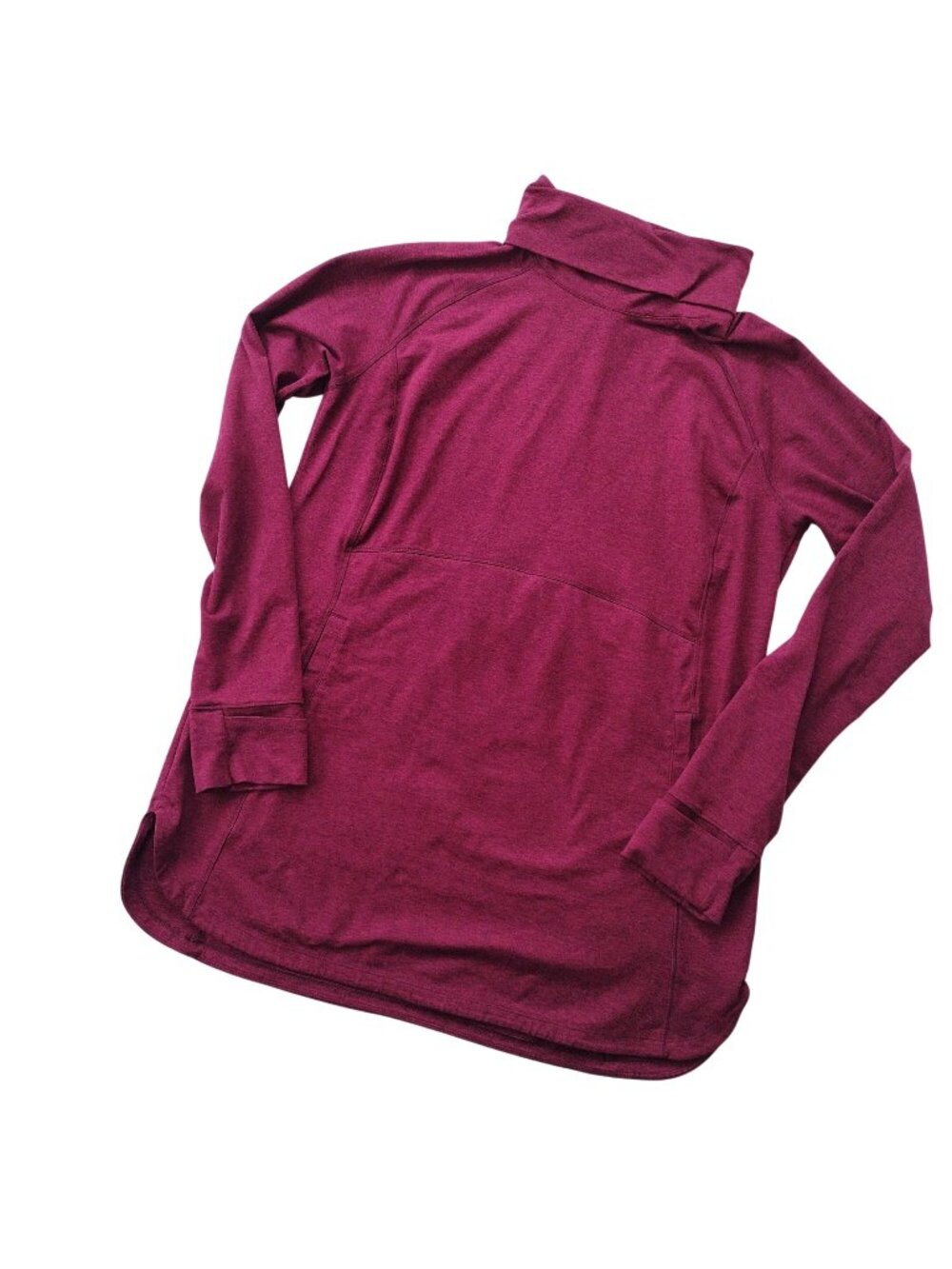 Duluth Trading Co Women's Funnelneck Tunic L Magenta Plushcious Pullover L/S Top
